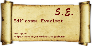 Sárossy Evariszt névjegykártya
